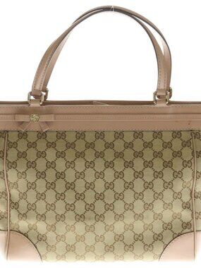Gucci GG Canvas Tote Beige Pink Gold Brown